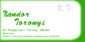 nandor toronyi business card